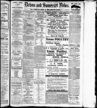 cover page of Devon and Somerset News published on November 30, 1916