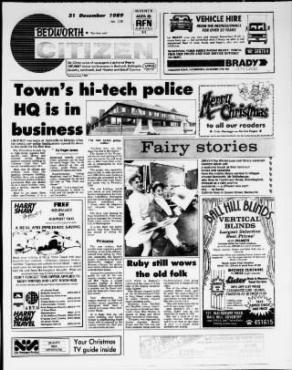cover page of Bedworth Citizen published on December 21, 1989