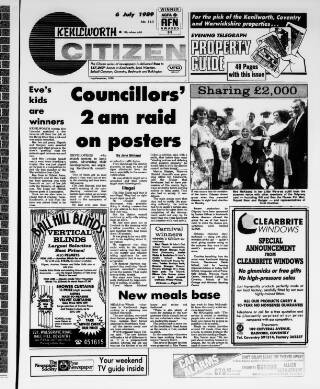 cover page of Kenilworth Citizen published on July 6, 1989