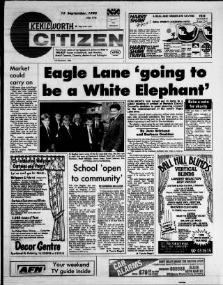 cover page of Kenilworth Citizen published on September 13, 1990