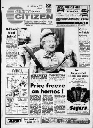 cover page of Kenilworth Citizen published on February 28, 1991