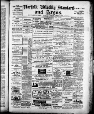 cover page of Norwich Argus published on July 6, 1895