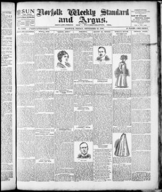 cover page of Norwich Argus published on September 18, 1908