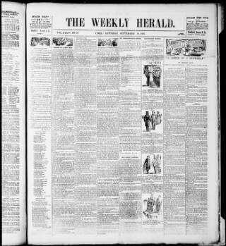 cover page of Cork Weekly Herald published on September 18, 1897