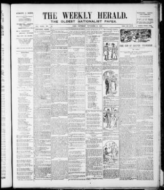 cover page of Cork Weekly Herald published on November 17, 1900