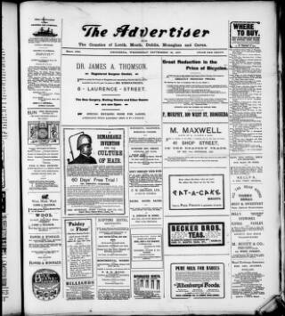 cover page of Drogheda Advertiser published on September 18, 1907