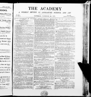 cover page of Academy published on November 30, 1878