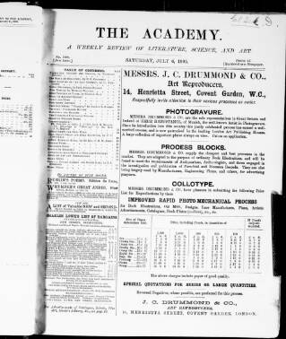 cover page of Academy published on July 6, 1895