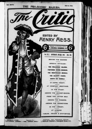 cover page of African Critic published on July 6, 1901