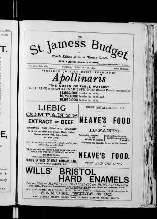 cover page of St. James's Budget published on February 28, 1890