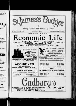 cover page of St. James's Budget published on September 18, 1903