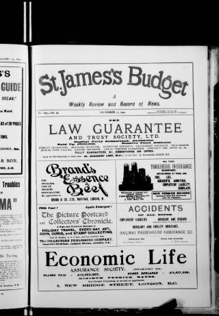 cover page of St. James's Budget published on December 30, 1904