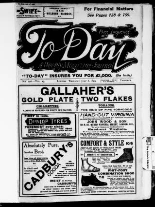 cover page of To-day published on July 6, 1899
