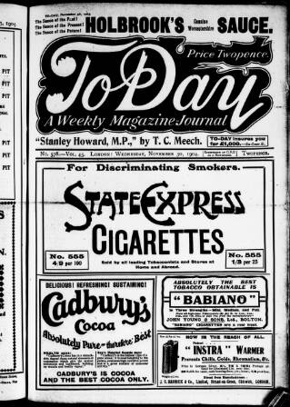 cover page of To-day published on November 30, 1904