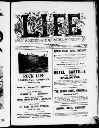 cover page of Life published on December 30, 1897