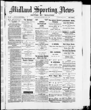 cover page of Midland Sporting News published on May 6, 1882