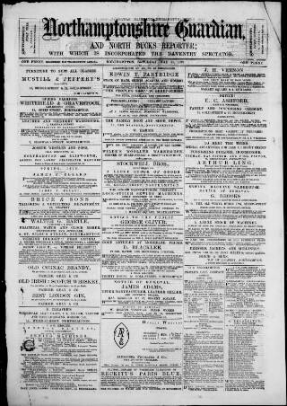 cover page of Northamptonshire Guardian published on May 11, 1878