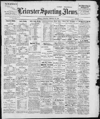 cover page of Leicester Sporting News published on September 28, 1898