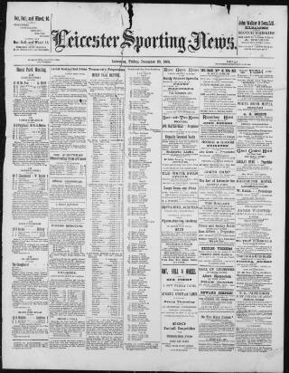 cover page of Leicester Sporting News published on December 30, 1898