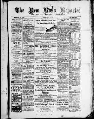 cover page of New Ross Reporter published on July 6, 1901