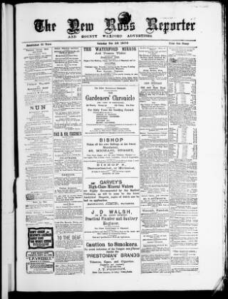 cover page of New Ross Reporter published on February 28, 1903