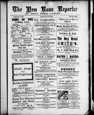 cover page of New Ross Reporter published on September 18, 1909