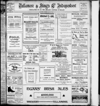 cover page of Offaly Independent published on July 29, 1911