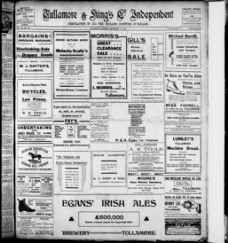 cover page of Offaly Independent published on September 2, 1911