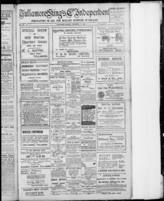 cover page of Offaly Independent published on November 30, 1918