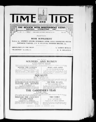 cover page of Time & Tide published on February 28, 1931