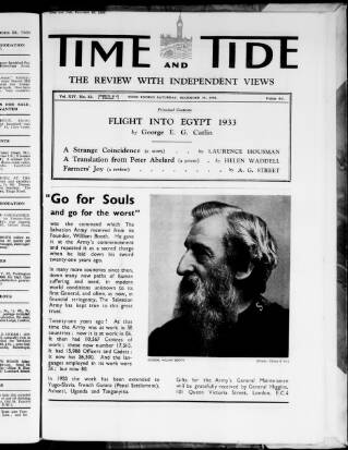 cover page of Time & Tide published on December 30, 1933
