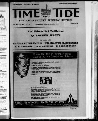 cover page of Time & Tide published on November 30, 1935
