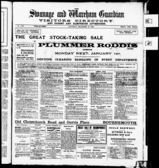 cover page of Swanage and Wareham Guardian published on December 30, 1916