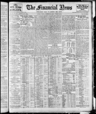 cover page of Financial News published on December 30, 1910