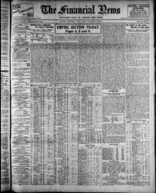 cover page of Financial News published on July 6, 1911