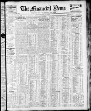 cover page of Financial News published on May 29, 1915