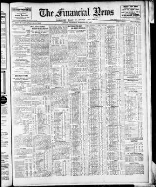 cover page of Financial News published on December 30, 1915