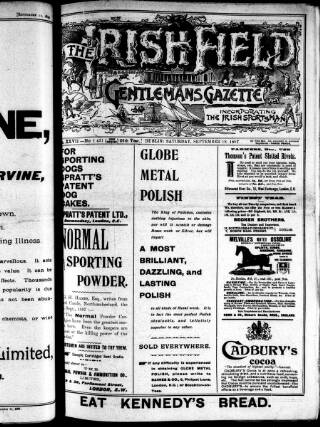 cover page of Irish Field published on September 18, 1897