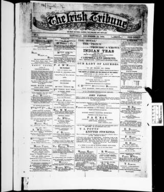 cover page of Irish Tribune published on December 13, 1884