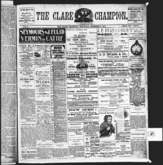 cover page of Clare Champion published on December 30, 1911