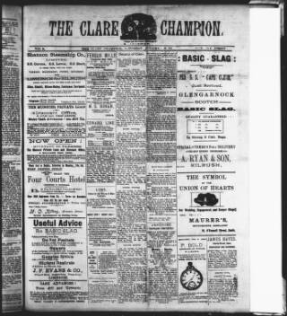 cover page of Clare Champion published on November 30, 1912