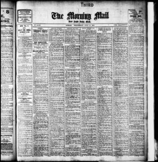 cover page of Morning Mail (Dublin) published on July 6, 1910