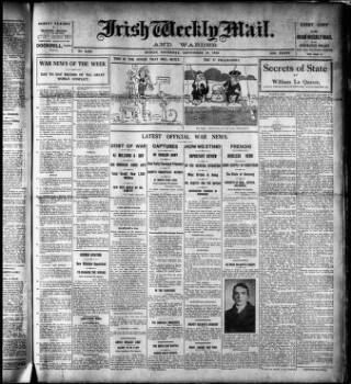 cover page of Warder and Dublin Weekly Mail published on September 18, 1915