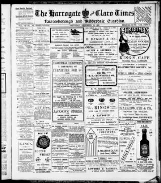 cover page of Harrogate and Claro Times and Knaresborough Guardian published on December 21, 1907