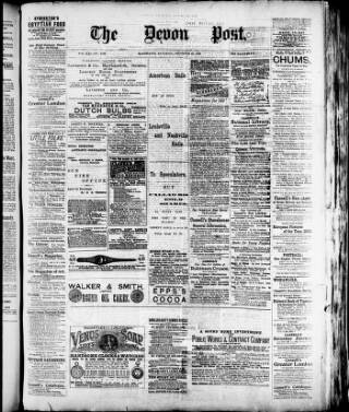 cover page of Devon Post published on December 30, 1893
