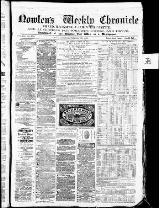 cover page of Nowlen's Weekly Chronicle published on February 28, 1874