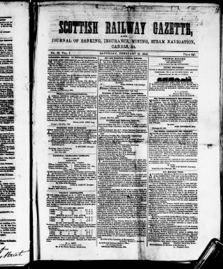 cover page of Scottish Railway Gazette published on February 28, 1846