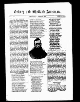 cover page of Orkney & Shetland American published on February 1, 1888