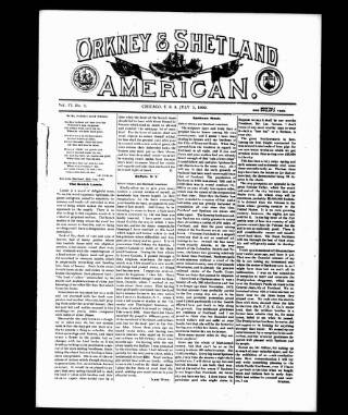 cover page of Orkney & Shetland American published on July 1, 1892