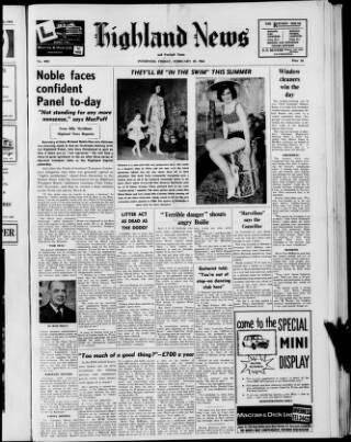 cover page of Highland News published on February 28, 1964